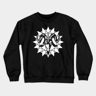 Satanic Goat Head with Chaos Star (white) Crewneck Sweatshirt